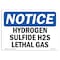 Signmission Safety Sign, OSHA Notice, 7" Height, 10" Width, Hydrogen Sulfide H2S Lethal Gas Sign, Landscape OS-NS-D-710-L-13581 - alternate 1